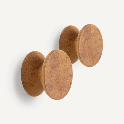 Lot de 2 patères chêne massif ø 10 cm, Arame AM.PM