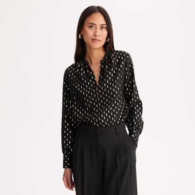 Blouse fluide, à pois, col V ANNE WEYBURN