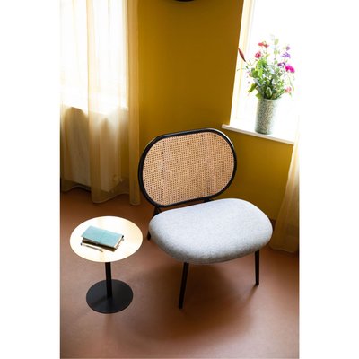 Fauteuil lounge en tissu et cannage - SPIKE ZUIVER