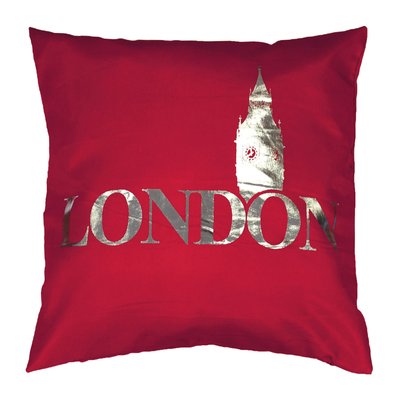 Housse de coussin polyester imprime Argent Silver London DOUCEUR D'INTÉRIEUR