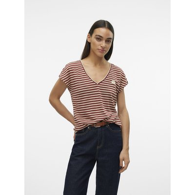 T-shirt rayé, col V VERO MODA
