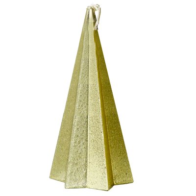 Bougie de Noël dorée pyramide - 5.5x5.5x11cm WADIGA