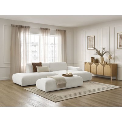 Canapé d'angle fixe 4 places en tissu texturé, SIRIUS BOBOCHIC