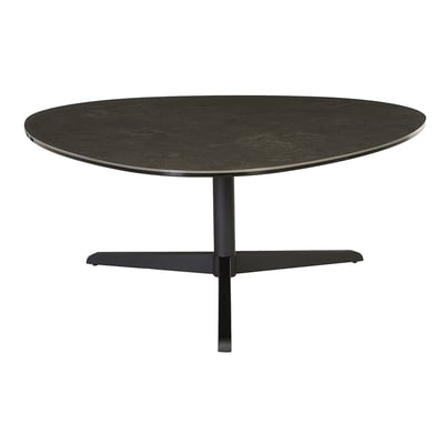 Table basse design en céramique noire et métal L100 cm LEWA MILIBOO