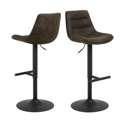 Lot de 2 tabourets de bar réglables en tissu et métal H65-86cm - Antriade DRAWER