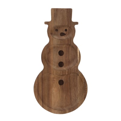 Plat bois bonhomme neige 34 cm AMADEUS