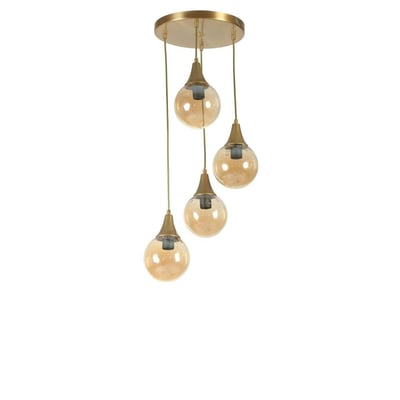 Suspension dorée moderne 4 globes SIERRE PIER IMPORT