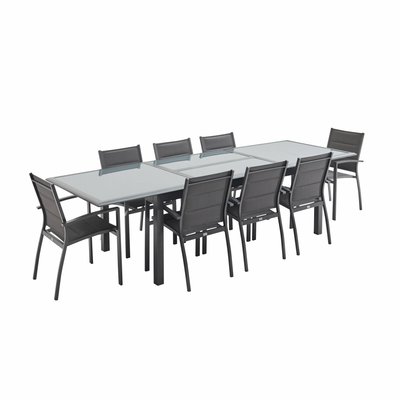 Table de jardin extensible aluminium 8 fauteuils PHILADELPHIE SWEEEK