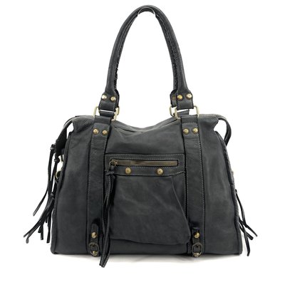 Grand sac porté épaule en cuir souple tannage végétal STORM XL HURRICAN OH MY BAG