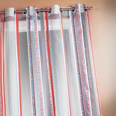 Voilage en organza jacquard à rayures verticales colorées HOME MAISON