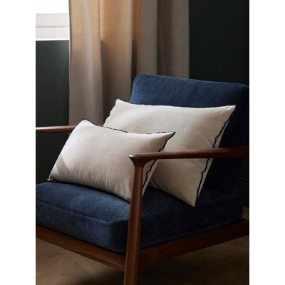 Housse de coussin velours et surjet noir CYRILLUS