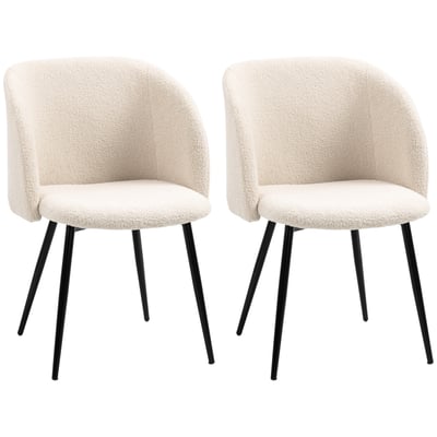 Chaise de salle à manger Polyester Beige HOMCOM