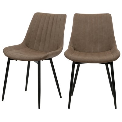 Lot de 2 chaises en cuir synthétique et métal - KILLI RENDEZ-VOUS DÉCO
