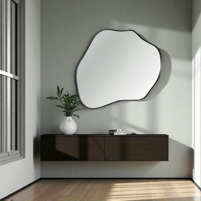 Miroir design organique - bords noirs BRIG PIER IMPORT