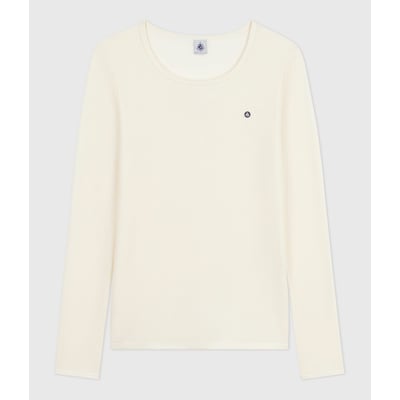 T-shirt en laine et coton manches longues PETIT BATEAU