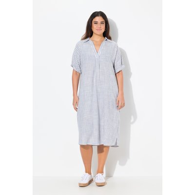 Robe oversize en lin mélangé, rayures ULLA POPKEN