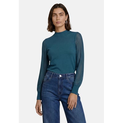 Pull-over en fine maille à manches en dentelle ZERO