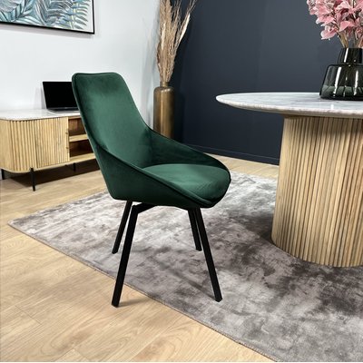 Chaise contemporaine pivotante velours vert (lot de 2) OKA PIER IMPORT