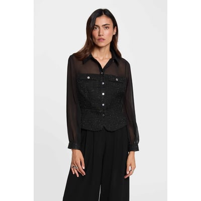 Chemise tweed cintrée MORGAN
