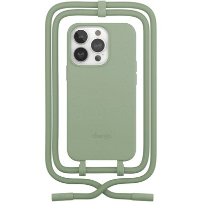 Coque avec cordon iPhone 14 Pro Max Tour de cou vert WOODCESSORIES