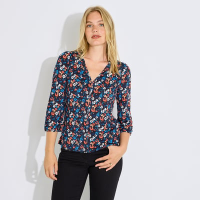 Blouse maille fluide imprimée GRAIN DE MALICE
