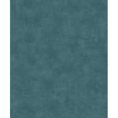 Papier peint uni effet toile lin bleu canard HEXOA