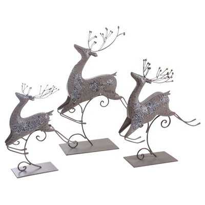 Renne en métal laqué bronze (Lot de 3) AUBRY GASPARD
