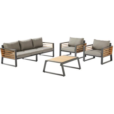 Salon de jardin en aluminium 5 personnes, IONIS NATERIAL