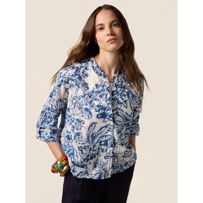 Chemise réalisée en voile de coton frais à motif feuillage OLTRE