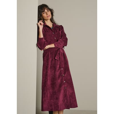 Robe chemise midi côtelée LOLALIZA