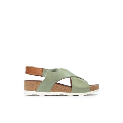 Sandales cuir à talon compensé Mahon PIKOLINOS