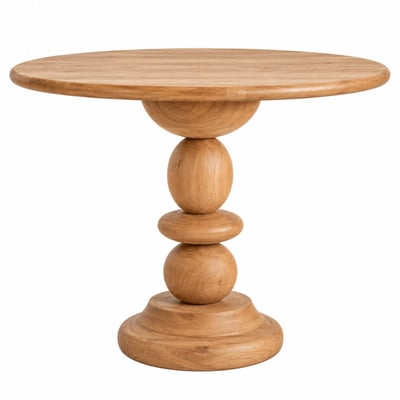 Table de repas ronde en teck massif - TIKA MATHI DESIGN