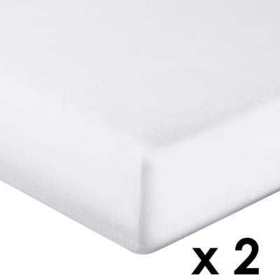 Lot de 2 protège-matelas en coton biologique bonnet 30 cm ORGANIKA SUPREME SENSEI MAISON