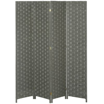 Séparateur de pièces 4 panneaux pliables bois fibres papier tressé HOMCOM