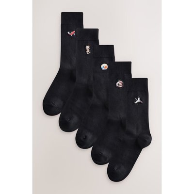 Chaussettes brodées fun, lot de 5 paires NEXT