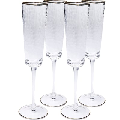 Lot de 4 flûtes à champagne, HOMMAGE KARE DESIGN