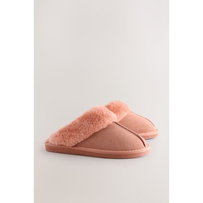 Chaussons mules en daim fourrés NEXT