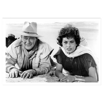 Affiche photo John Wayne et Sophia Loren HEXOA
