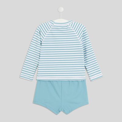 Maillot de bain manches longues anti-UV rayé, certifiée OEKO-TEX BOUT'CHOU