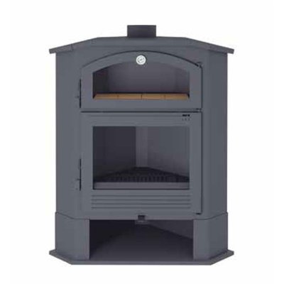 FM Poêle à bois d'angle en acier CH-4 R 9,5kW avec four FM BIOMASA
