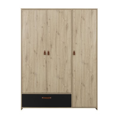 Armoire 3 portes poignées cuir  ARTHUS GAMI