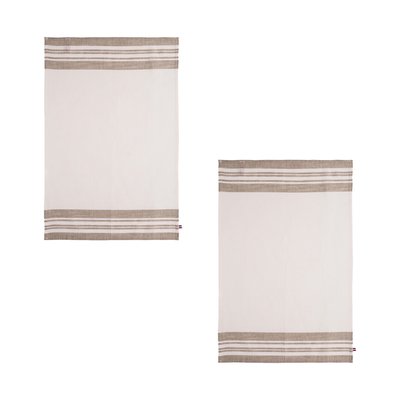 Lot de 2 torchons unis en lin, ALBATRE COUCKE