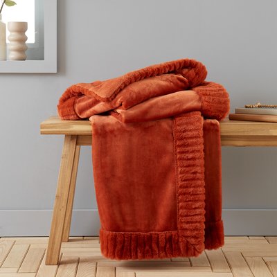 Velvet And Faux Fur Throw CATHERINE LANSFIELD