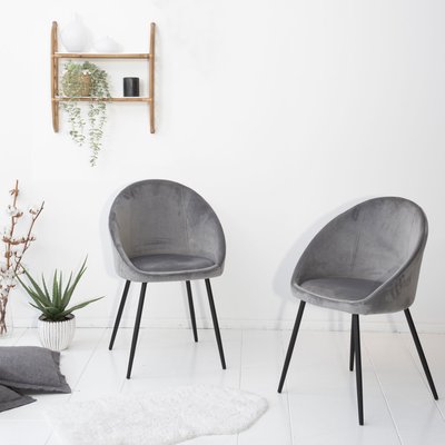 Lot de 2 chaises en velours, DIANE HAPPY GARDEN