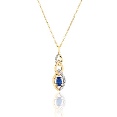 Collier en or 375, saphir et diamant CLEOR