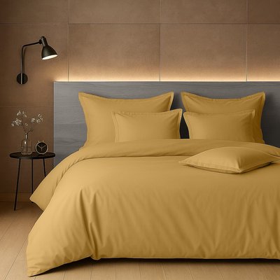Parure housse de couette Percale de coton, Moutarde, Mura C DESIGN HOME TEXTILE