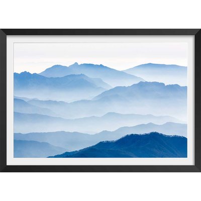 Affiche paysage montagnes bleues HEXOA