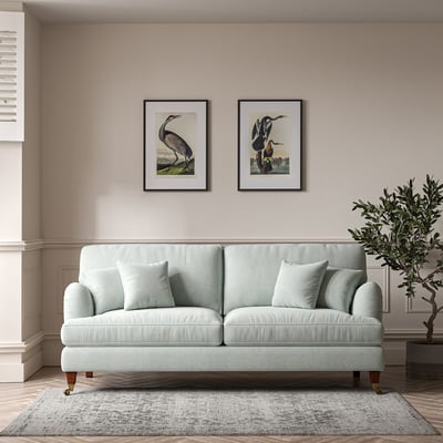 Emeline Soft Brushed 4 Seater Sofa with Castor Legs ÉDITÉ