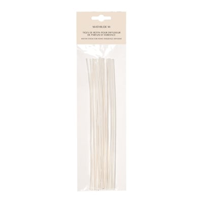 Sachet de 18 tiges de rotin blanchi 25 cm MATHILDE M