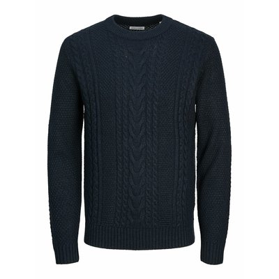 Pull col rond droit maille structurée JACK & JONES